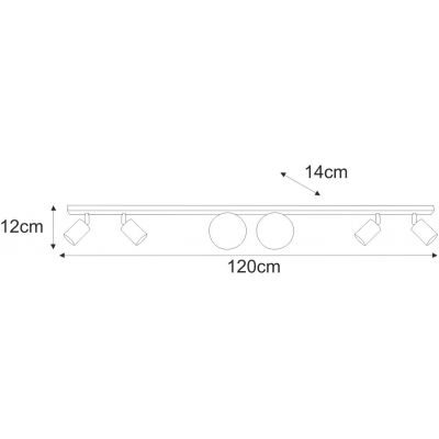 Kaja Aspa lampa podsufitowa 6x10 W biała-złota-beżowa K-5832