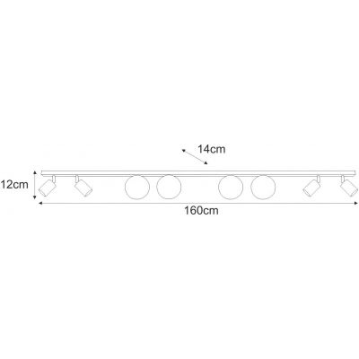 Kaja Aspa lampa podsufitowa 8x10 W biała-złota-beżowa K-5833