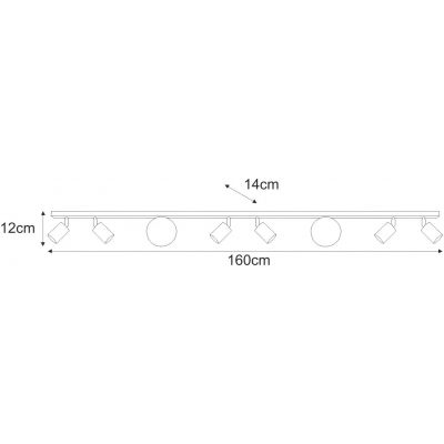 Kaja Aspa lampa podsufitowa 8x10 W biała-złota-beżowa K-5834