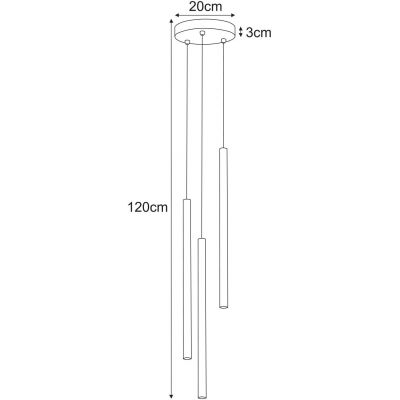 Kaja Suno lampa wisząca 3x10 W beżowa K-5836