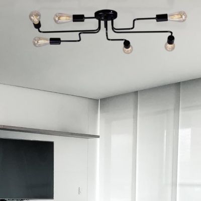 Kaja Skadi lampa podsufitowa 6x60W czarna K-3890