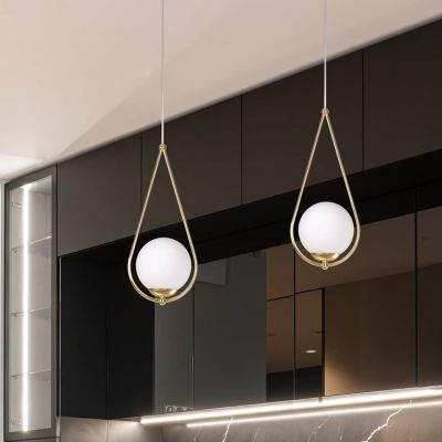 Kaja Neve Gold lampa wisząca 1x40 W biała-mosiądz K-4775
