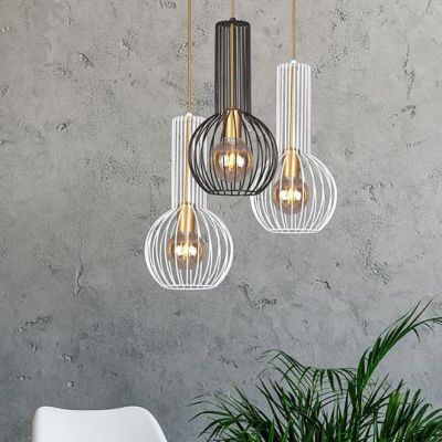 Kaja Arvi Black lampa wisząca 1x60W czarny/złoty K-4520