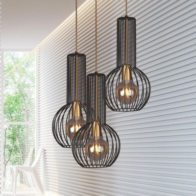 Kaja Arvi Black lampa wisząca 3x60W czarny/złoty K-4522