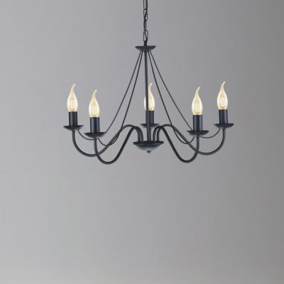 Kaja Bartez lampa wisząca 5x40W czarna K-3991