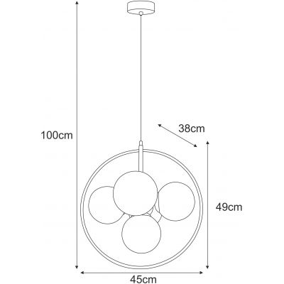 Kaja Neo lampa wisząca 5x10 W czarna-grafitowa K-3836