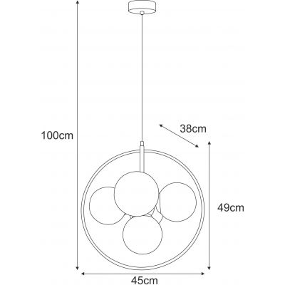 Kaja Geo lampa wisząca 5x10 W biała-czarna K-3838