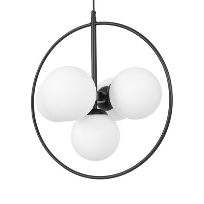 Kaja Geo lampa wisząca 5x10 W biała-czarna K-3838