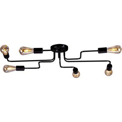 Kaja Skadi lampa podsufitowa 6x60W czarna K-3890