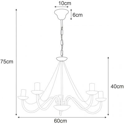 Kaja Bartez II lampa wisząca 5x40W biała K-3996