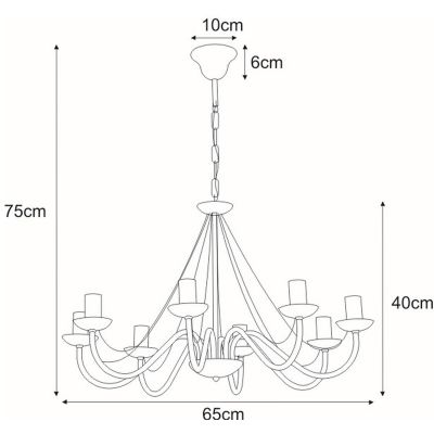 Kaja Bartez II lampa wisząca 8x40W biała K-3997