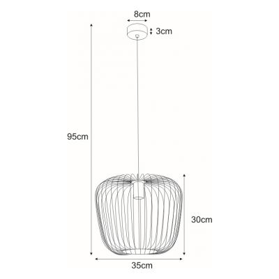 Kaja Fineus lampa wisząca 1x60W czarna K-4112