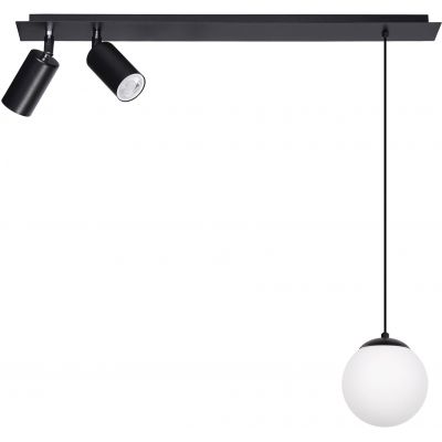 Kaja Albio lampa podsufitowa 2x10W LED + 1x40W czarny/biały mat K-4137