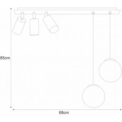 Kaja Albio lampa podsufitowa 5x40 W biała-czarna K-4138