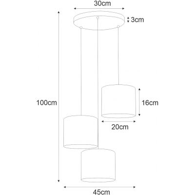 Kaja Auro lampa wisząca 3x40W czarny/złoty K-4326