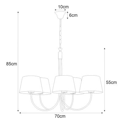 Kaja Sasto lampa wisząca 5x40W czarny/złoty K-4336