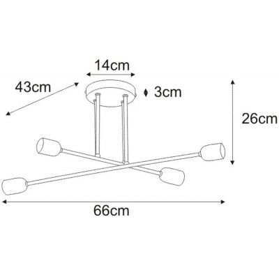 Kaja Sitya Black lampa podsufitowa 4x60W czarna K-4382