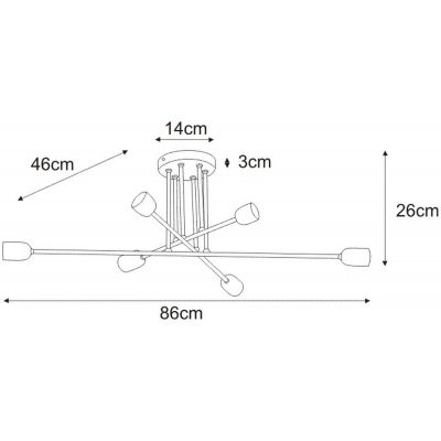 Kaja Sitya White lampa podsufitowa 6x60W biała K-4393