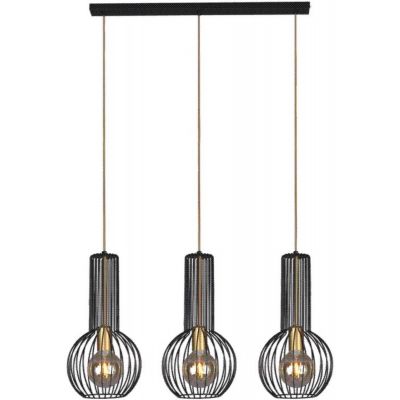 Kaja Arvi Black lampa wisząca 3x60W czarny/złoty K-4521