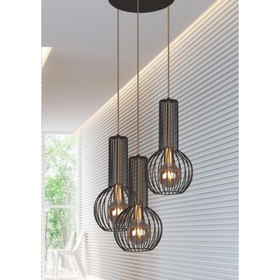 Kaja Arvi Black lampa wisząca 3x60W czarny/złoty K-4522