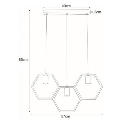 Kaja Honey lampa wisząca 3x60W czarna/złota K-4721