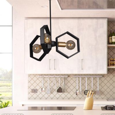 Kaja Honey lampa podsufitowa 3x60W czarna/złota K-4723