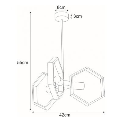 Kaja Honey lampa podsufitowa 3x60W czarna/złota K-4723