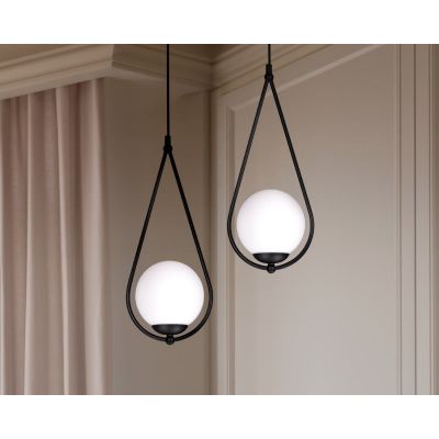 Kaja Neve Black lampa wisząca 2x40 W czarna K-4771