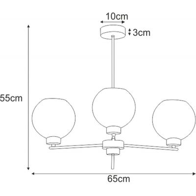 Kaja Aldar lampa podsufitowa 3x60W grafit/czarna K-4851