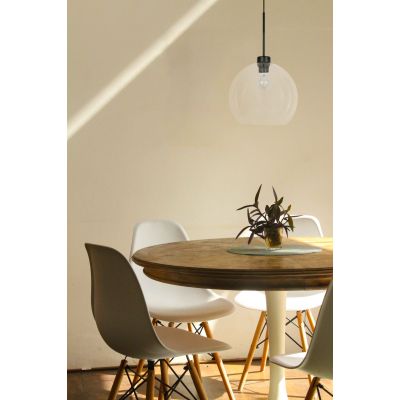 Kaja Lambert lampa wisząca 1x60W czarna/przezroczysta K-4855