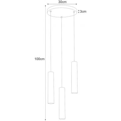 Kaja Astina lampa wisząca 3x10W LED czarny/mosiądz K-4872