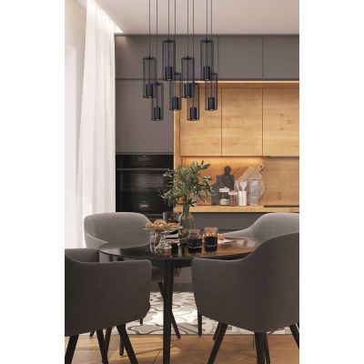 Kaja Falcon lampa wisząca 8x10W czarna K-4933