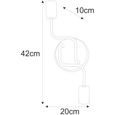 Kaja Kuga kinkiet 2x60W czarny/złoty K-4945