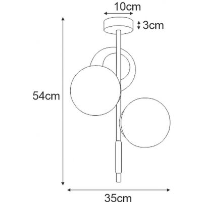 Kaja Tambo lampa podsufitowa 3x40 W biała-czarna K-4952