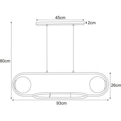 Kaja Finestra lampa wisząca 2x40 W biała-czarna K-4961