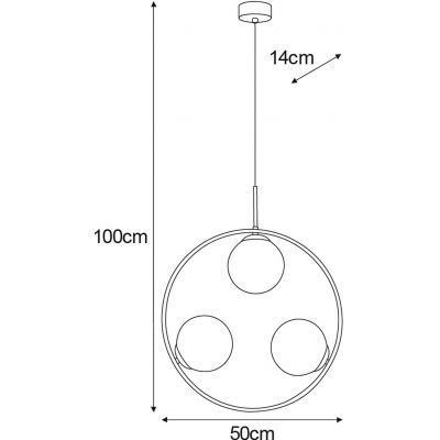 Kaja Parva lampa wisząca 3x40 W biała-czarna K-5103