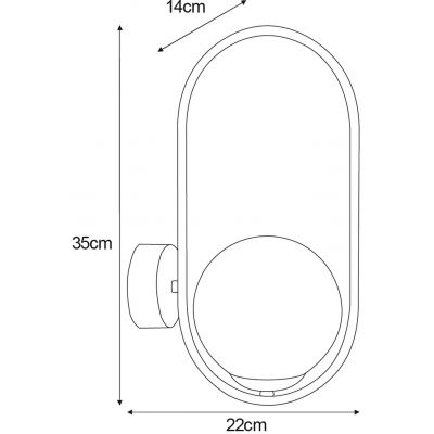 Kaja Parva kinkiet 1x40 W biały-czarny K-5105