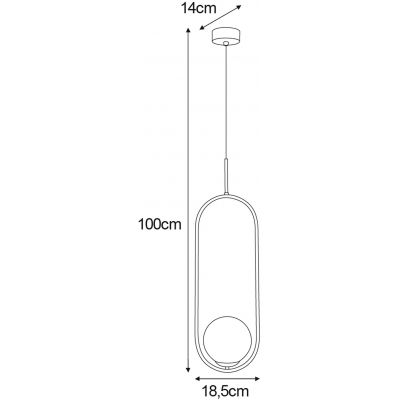 Kaja Venta lampa wisząca 1x40 W czarna-bursztynowa K-5120