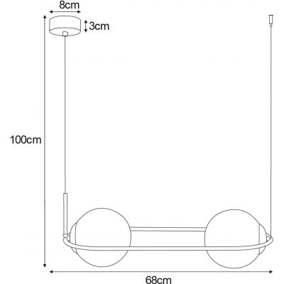 Kaja Venta lampa wisząca 2x40 W czarna-bursztynowa K-5122