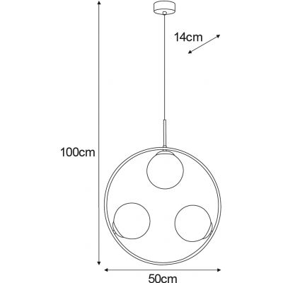 Kaja Venta lampa wisząca 3x40 W czarna-bursztynowa K-5123