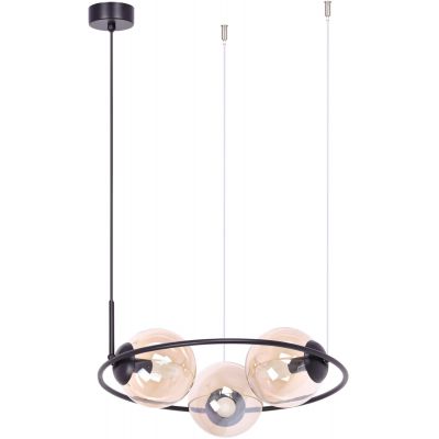 Kaja Venta lampa wisząca 3x40 W czarna-bursztynowa K-5124