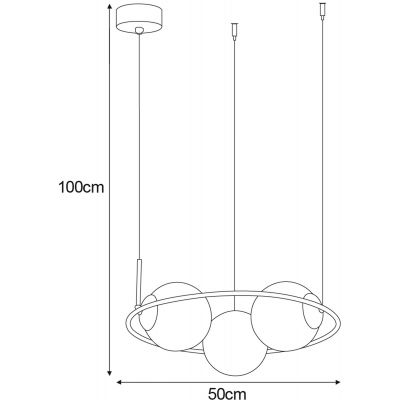 Kaja Venta lampa wisząca 3x40 W czarna-bursztynowa K-5124