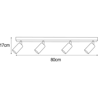 Kaja Polo lampa podsufitowa 4x10W LED złoty/czarny K-5143