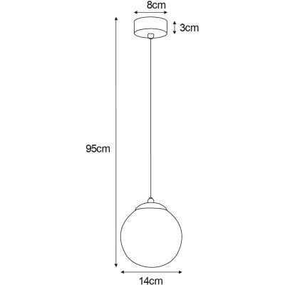 Kaja Delta lampa wisząca 1x40 W czarna-bursztynowa K-5160