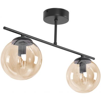 Kaja Delta lampa podsufitowa 2x10 W czarna-bursztynowa K-5163