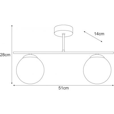 Kaja Gamma lampa podsufitowa 2x10 W czarna-grafitowa K-5168