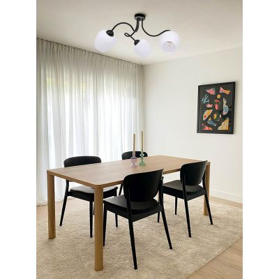 Kaja Bella lampa podsufitowa 3x60W czarny/biały K-5185