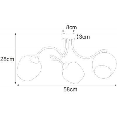 Kaja Bella lampa podsufitowa 3x60W czarny/biały K-5185