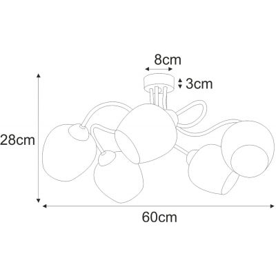 Kaja Bella lampa podsufitowa 5x60W czarny/biały K-5186