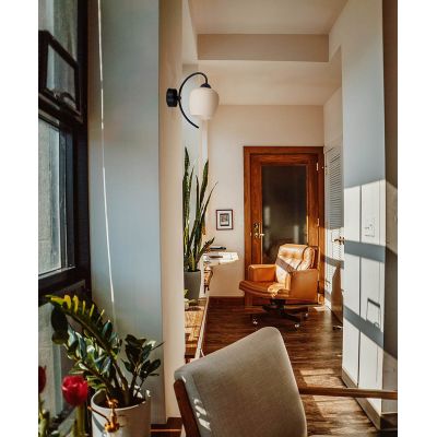 Kaja Bella kinkiet 1x60W czarny/biały K-5187